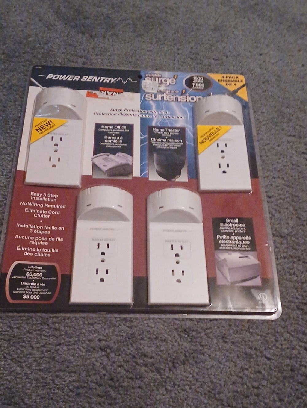 White Surge Protector Outlet Plug-In - 4 Pack